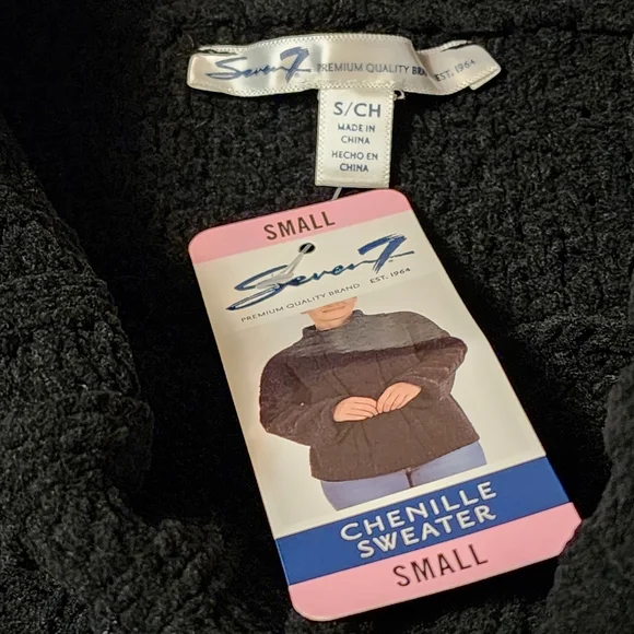 Seven7 Black Chenille Cowl Neck Sweater - Picture 9 of 14